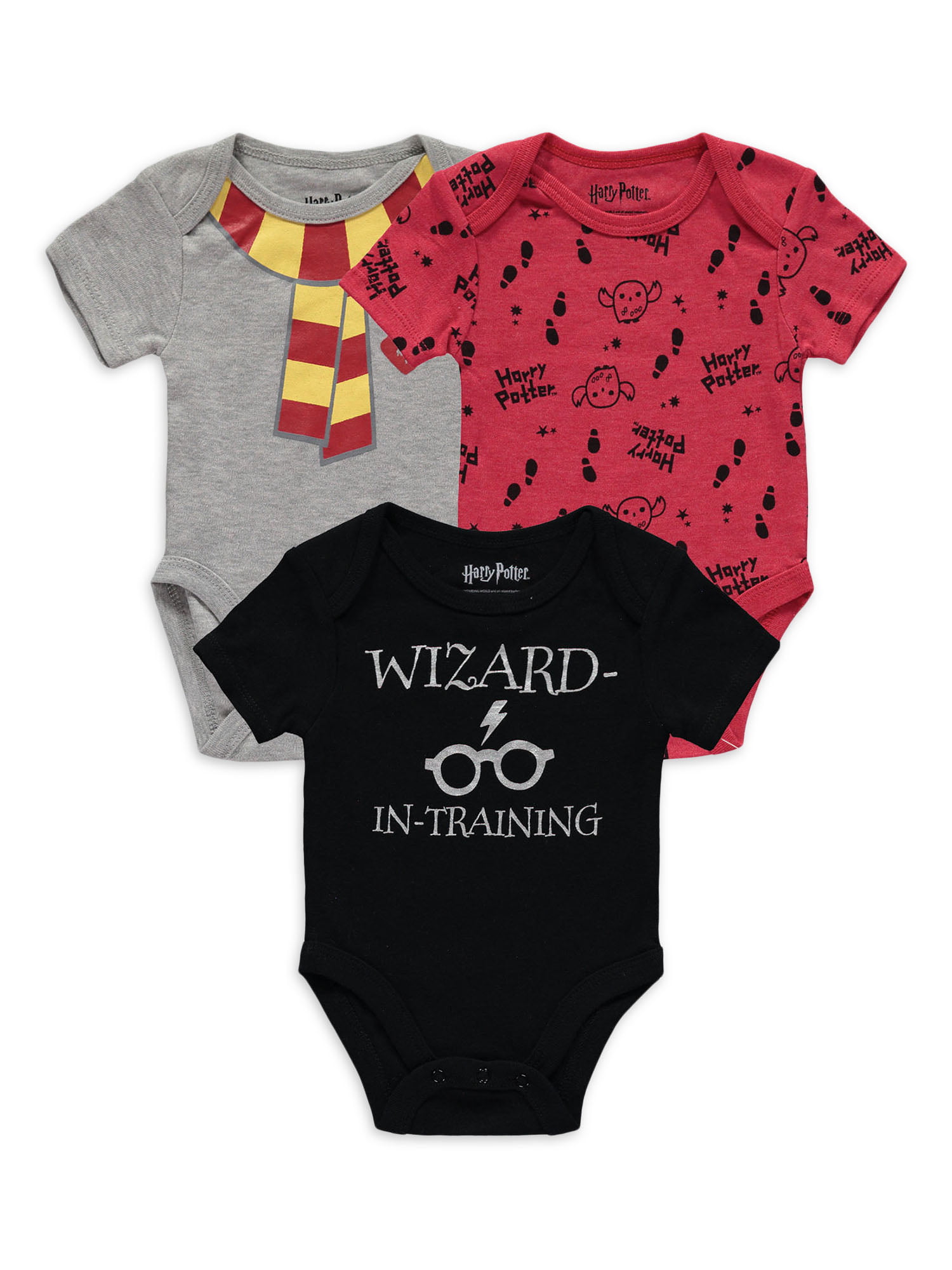 Harry Potter Baby Boy Bodysuits, 3 Pack Set - Walmart.com