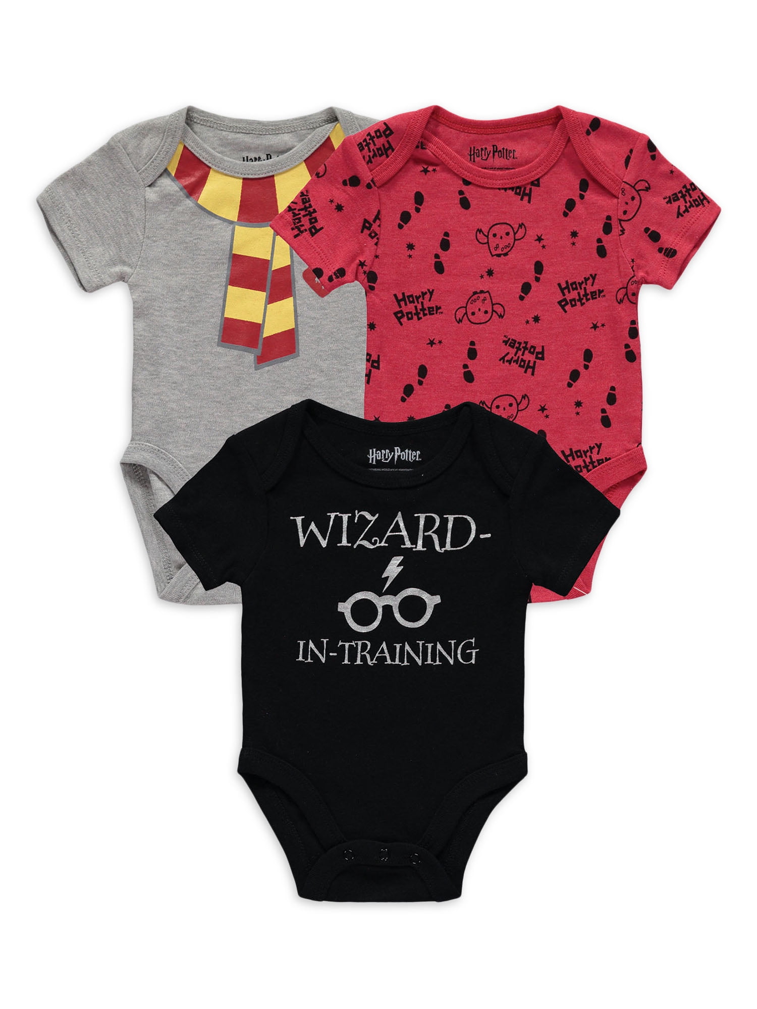 Harry Potter Baby Boy Bodysuits, 3 Pack Set