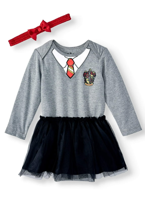 Baby Girls Cosplay Bodysuit Tutu Dress and Headband, 2-Piece Outfit Set