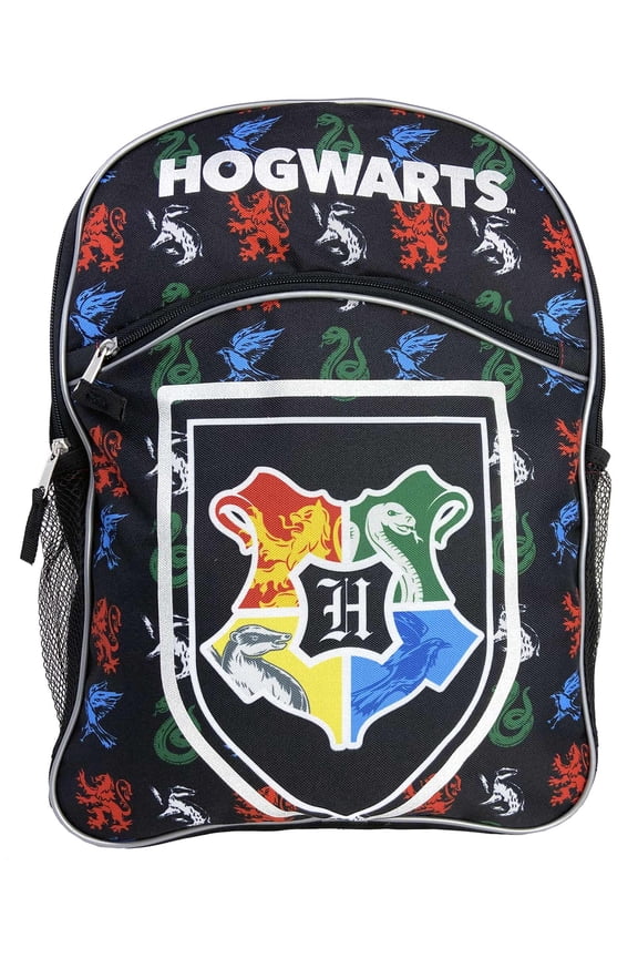 Backpack 16 Hogwarts Crest Black with Front Pocket