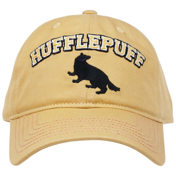 Harry Potter Baseball Cap, Hufflepuff Dad Hat with Curved Brim, Yellow, One Size