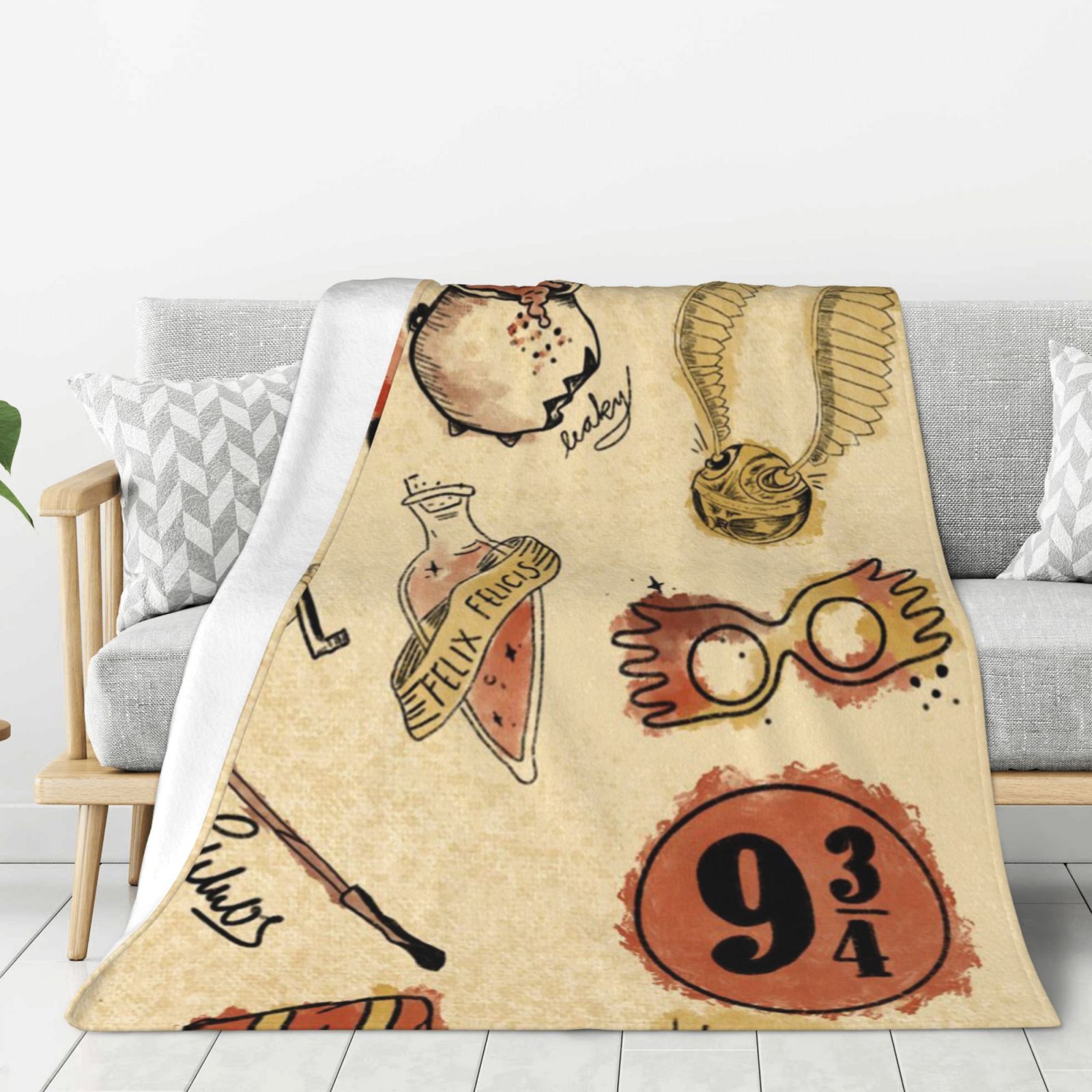 Harry Potter Bed Blanket Thick Plush Flannel Blanket Warm Fuzzy Throw Blankets Air Condition