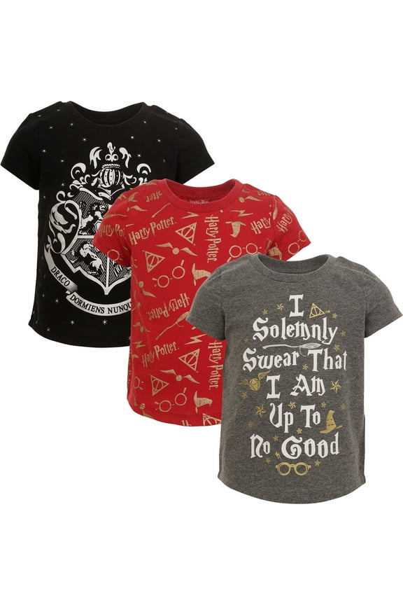 Big Girls 3 Pack T-Shirts Toddler to Big Kid