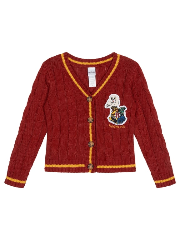 Big Girls' Cardigan Sweater Hedwig Maroon