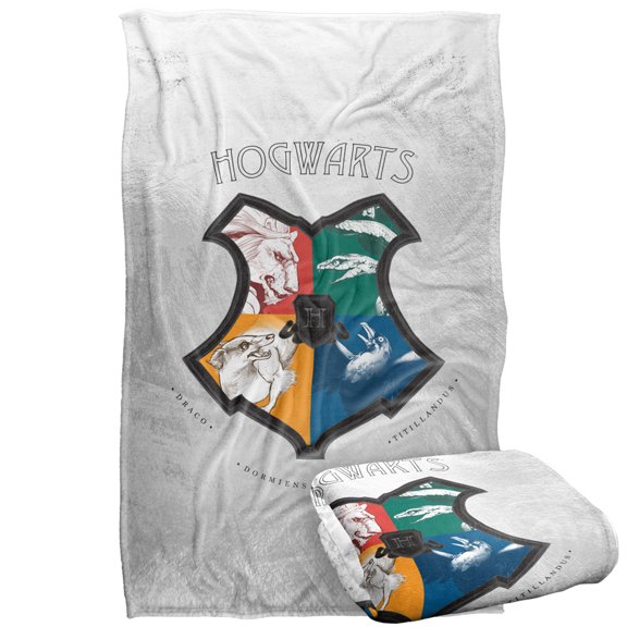 Harry Potter Blanket, 36"x58" Harry Potter Intricate Hogwarts Logo Silky Touch Super Soft Throw Blanket