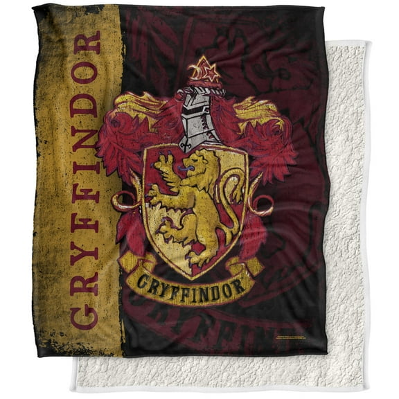 Harry Potter Blanket, 50"x60" Harry Potter House Crest Gryffindor Silky Touch Sherpa Back Super Soft Throw Blanket