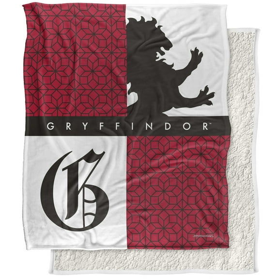Harry Potter Blanket, 50"x60" Harry Potter House Pride Gryffindor Silky Touch Sherpa Back Super Soft Throw Blanket