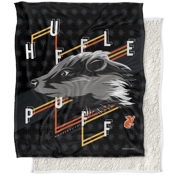 Harry Potter Blanket, 50"x60" Harry Potter Neo Industries Hufflepuff Silky Touch Sherpa Back Super Soft Throw Blanket