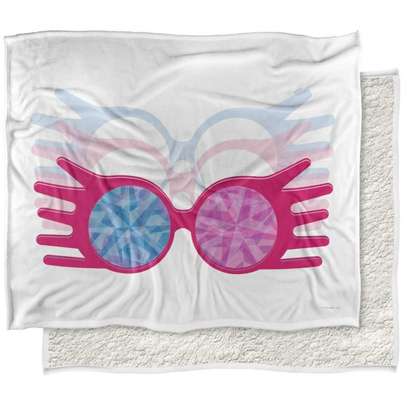 Harry Potter Blanket, 50"x60", Luna Lovegood Spectrespecs Silky Touch Sherpa Back Super Soft Throw Blanket