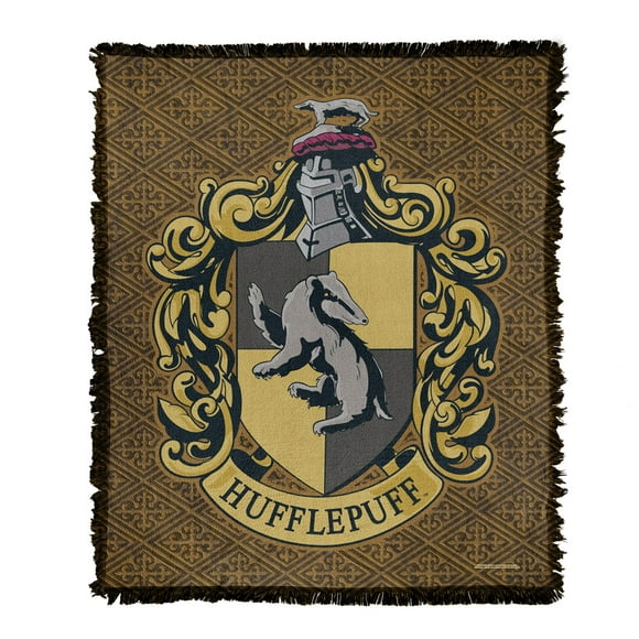 Harry Potter Blanket, 50'x60' Original Hufflepuff Woven Tapestry Cotton Blend Fringed Throw Blanket