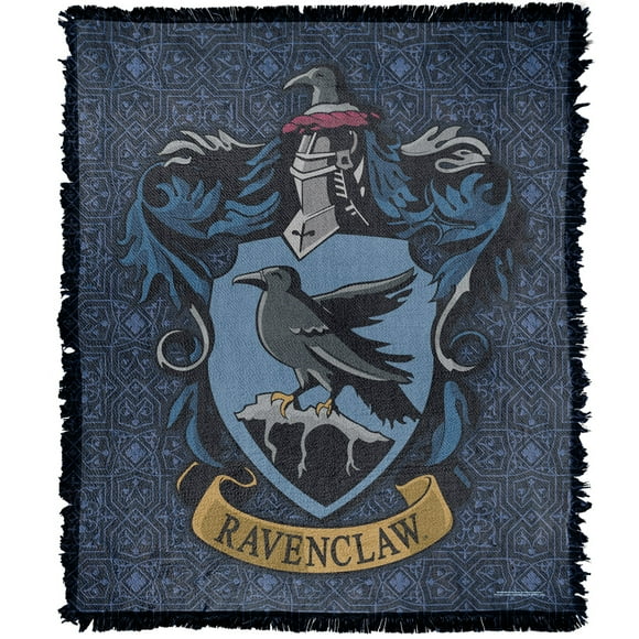 Harry Potter Blanket, 50"x60" Original Ravenclaw Woven Tapestry Cotton Blend Fringed Throw Blanket
