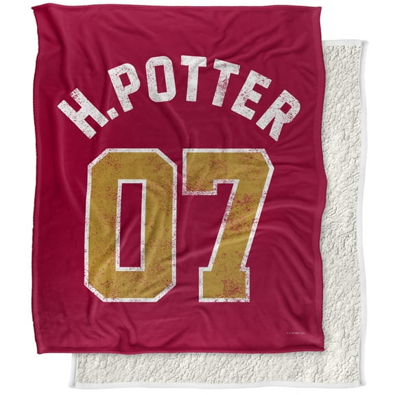 Harry Potter Blanket, 50"x60", Potter Jersey Silky Touch Sherpa Back Super Soft Throw Blanket