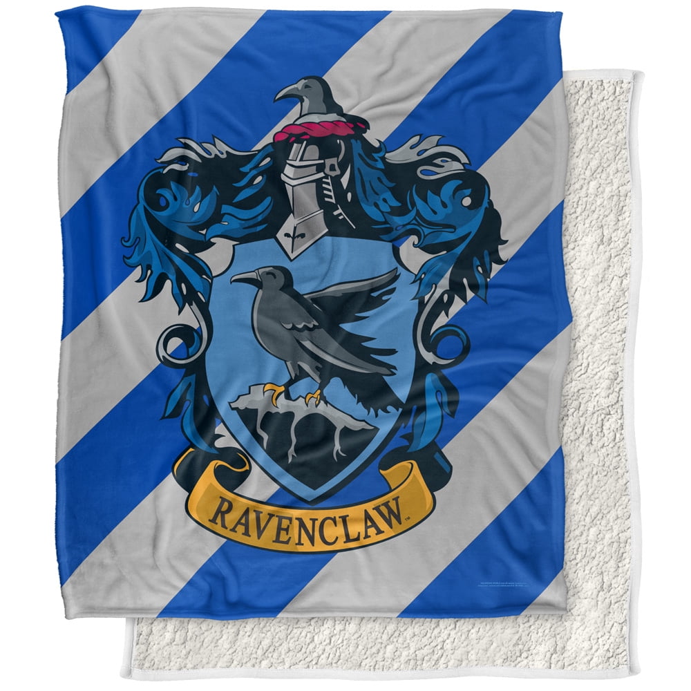 Harry Potter Blanket, 50"x60", Ravenclaw Crest Silky Touch Sherpa Back
