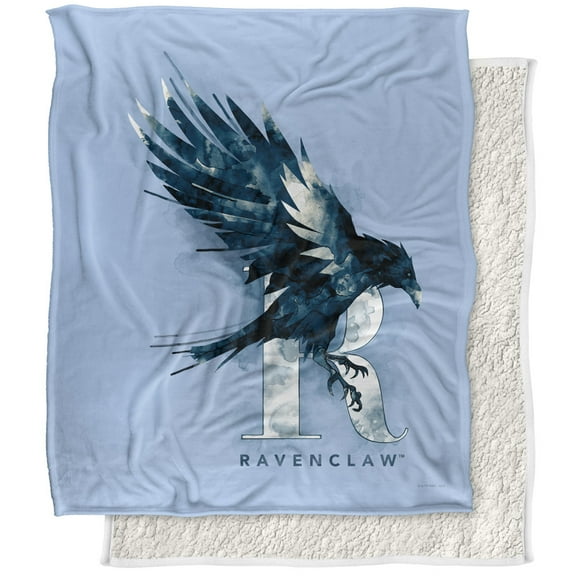 Harry Potter Blanket, 50"x60", Ravenclaw Wash Silky Touch Sherpa Back Super Soft Throw Blanket