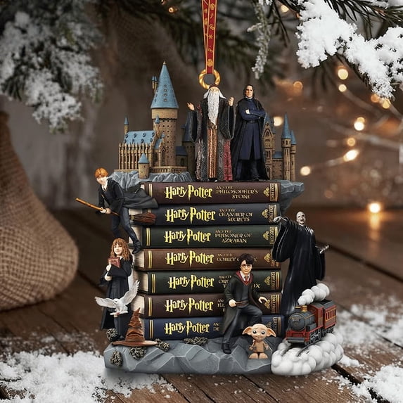 Harry Potter Book Stack Ornament – Magical Hogwarts Christmas Keepsake ...