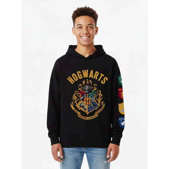 Harry Potter, Boys' & Big Boys' Graphic Hoodie, Potter Crests, Sizes 4-18