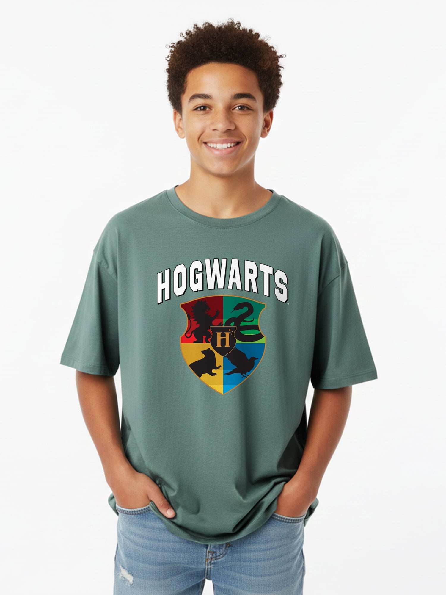 Harry Potter, Boys' & Big Boys' Graphic Short Sleeve Tee, Houses Seal, Sizes 4-18