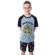 Harry Potter Boys' Hogwarts Castle Raglan Shirt and Shorts 2 PC Pajama Set