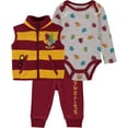 thumbnail image 1 of Harry Potter Baby Boys Clothes 3-Piece Set with Bodysuit, Pants, and Fleece Vest - Baby Boy Outfits Grey/Red/Yellow, 3-6M, 1 of 3