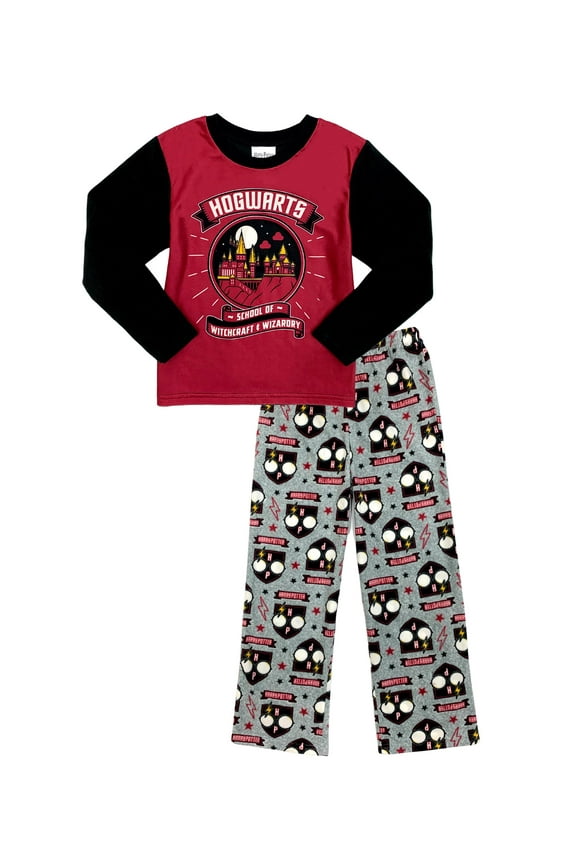 Boys Pajama, 2 Piece Sleep Set, Hogwarts School of Witchcraft and Wizardry, Harry Potter, Size: 4