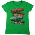 thumbnail image 1 of Harry Potter Burnt Banners Women's T Shirt, Kelly Green, Medium, 1 of 6