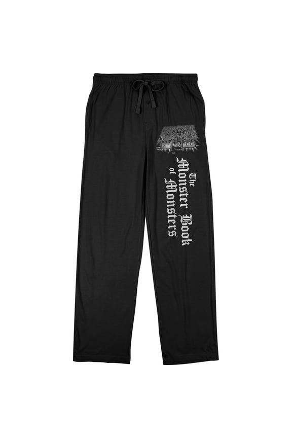Harry Potter Care of Magical Creatures Monster Book of Monsters Men's Black Sleep Pajama Pants-XXL