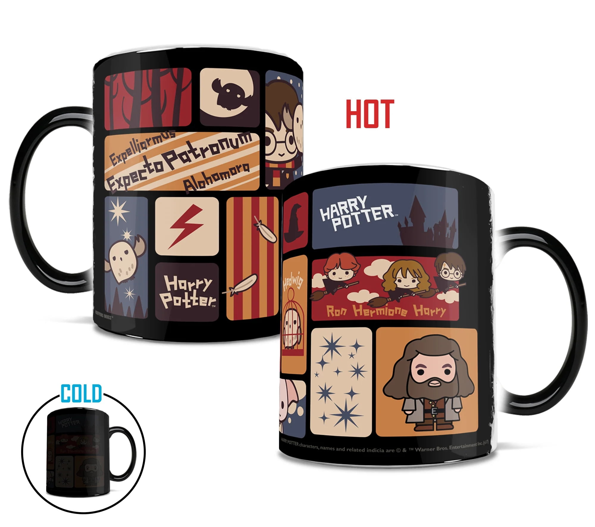 Harry Potter - Hogwarts Chibi Ron Hermione Dumbledore Hagrid Morphing Mugs  Heat-Changing Drinkware