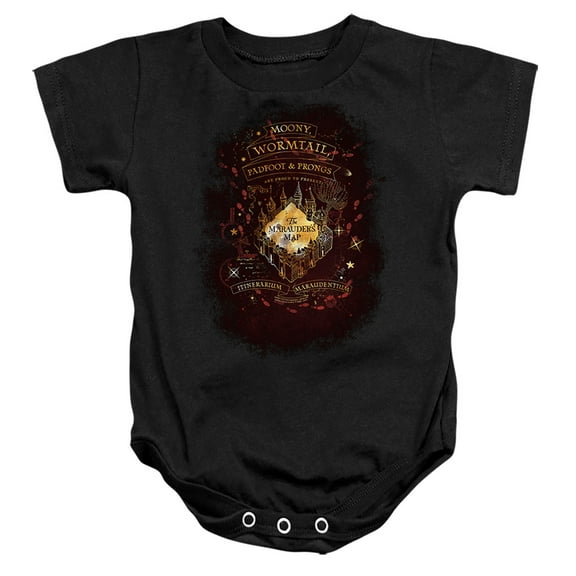 Harry Potter Celestial Marauders Map Unisex Infant Snap Suit for Baby (6 Months) Black