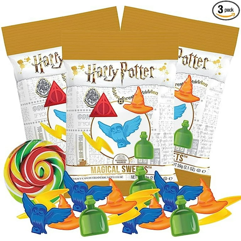 Harry Potter Magical Sweets Birthday Party Favor Candy Pack of 3 2.1 Ounces per Bag Size 2 oz