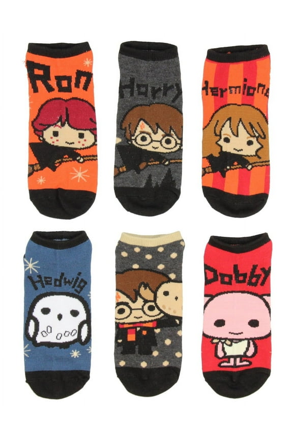 Harry Potter Chibi Character Designs 6 Pack Men And Women Ankle Socks