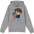 thumbnail image 1 of Harry Potter Chibi Characters & Glowing Sword Long Sleeve Unisex Adult Hooded Sweatshirt-XS, 1 of 5