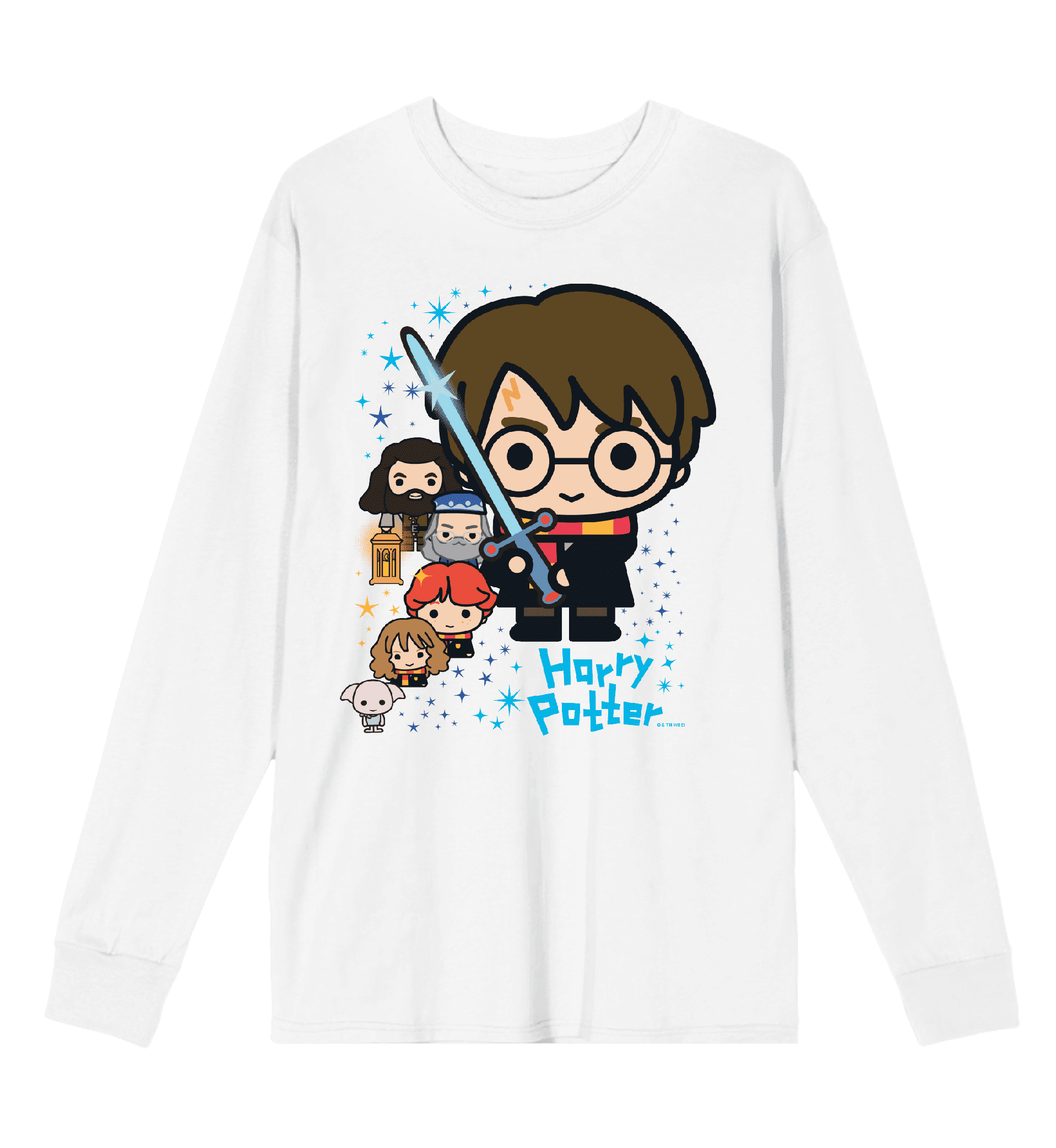 harry-potter-chibi-characters-glowing-sword-long-sleeve-unisex-adult-tee-large-walmart