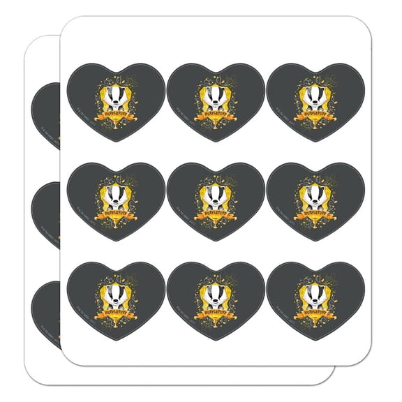 Harry Potter Chibi Hufflepuff Crest Heart Shaped Planner Calendar Scrapbook Craft Stickers