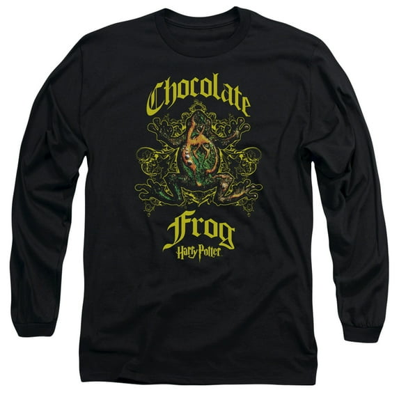 Harry Potter Chocolate Frog Long Sleeve Adult 18/1 T-Shirt Black