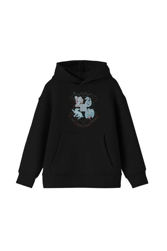Harry Potter Classic Emblem Youth Black Graphic Hoodie - M