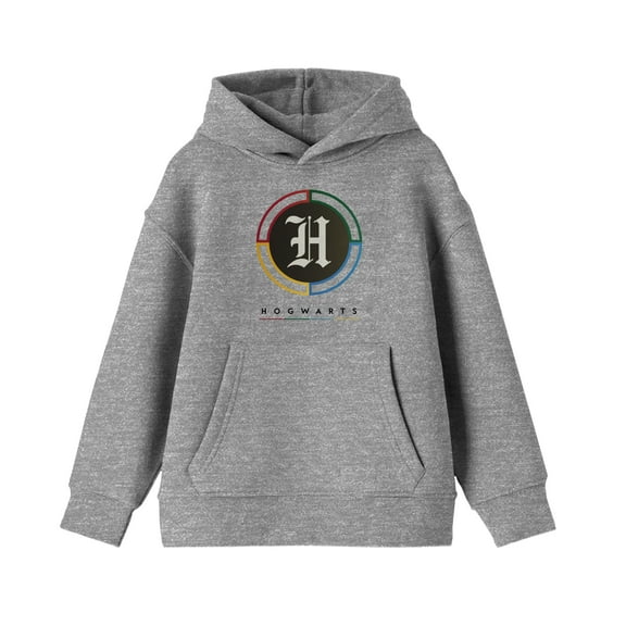 Harry Potter Classic Logo Youth Athletic Gray Graphic Hoodie - M