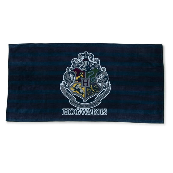 Harry Potter Collegiate Crest 34" x 64" Oversized Bath Towel, Cotton, Grey, Warner Bros