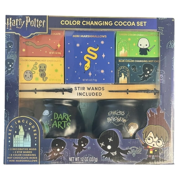 Harry Potter Hot Cocoa Gift Set Color Changing Holiday 8 Colors Mini Marshmallows