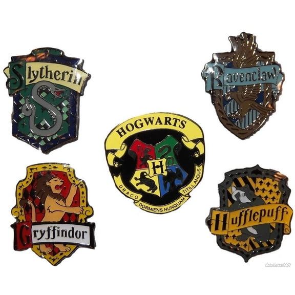 Harry Potter Complete Set of Five 1 3/16" Tall British Logo Pins