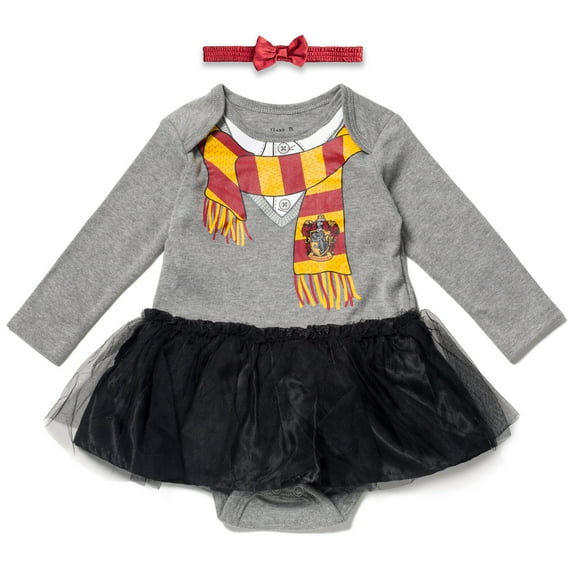 Harry Potter Cosplay Bodysuit Tutu Dress and Headband, 2pc Outfit Set (Baby Girls)