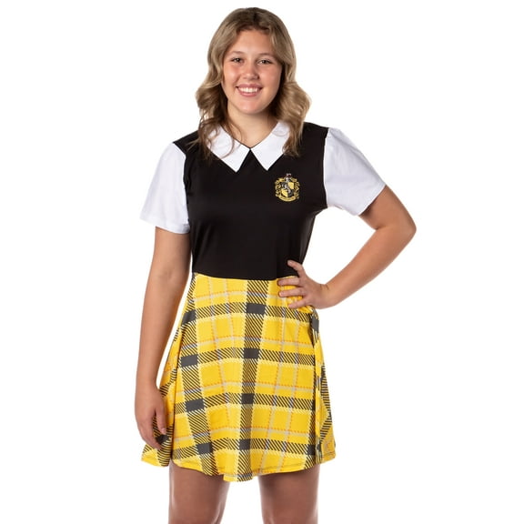 Harry Potter Costume Dress Cosplay Plaid Skirt Dresses For Women Juniors, All 4 Hogwarts Houses Available