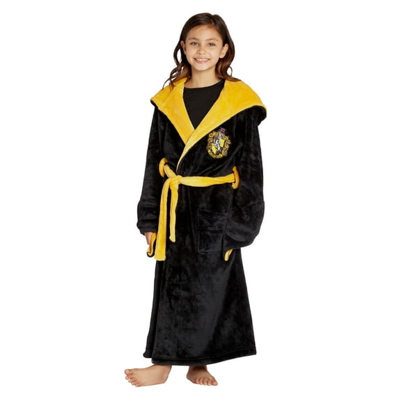 Harry Potter Girls' Hogwarts Houses Fleece Hooded Robe All Houses - Slytherin Hufflepuff Ravenclaw Gryffindor