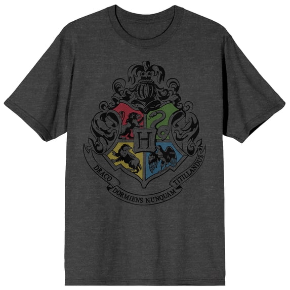 Harry Potter Crest Charcoal T-Shirt-M