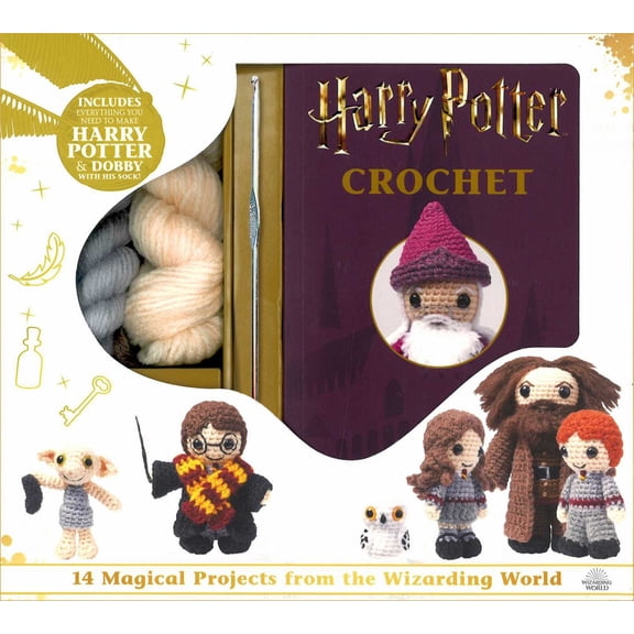 Harry Potter Crochet - Harry Potter and Dobby Amigurumi - Yarn, Safety Eyes, Crochet Hook and Instructional Booklet - Craft Gift for Harry Potter Fans (Hardcover)