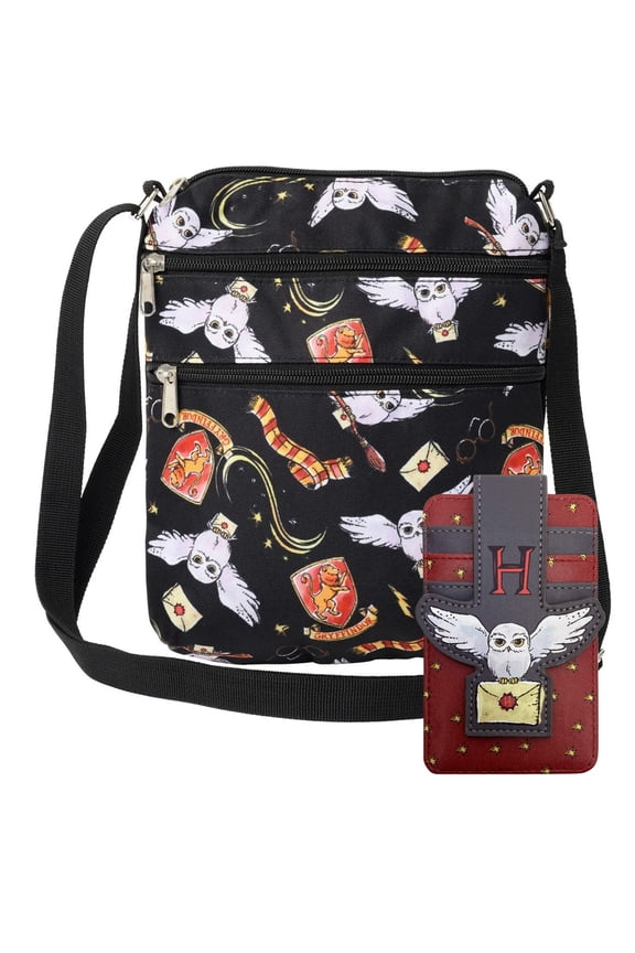 Crossbody Purse & Hedwig Owl Card Holder Wallet 2 Piece Gift Set