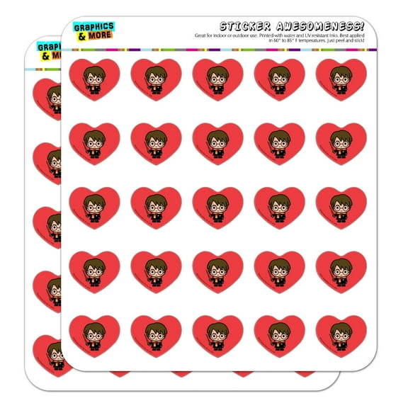 Harry Potter Cute Chibi Character Heart Shaped Planner Calendar Scrapbook Craft Stickers
