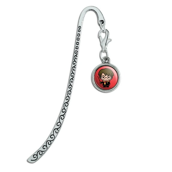 Harry Potter Cute Chibi Character Metal Bookmark Page Marker with Charm