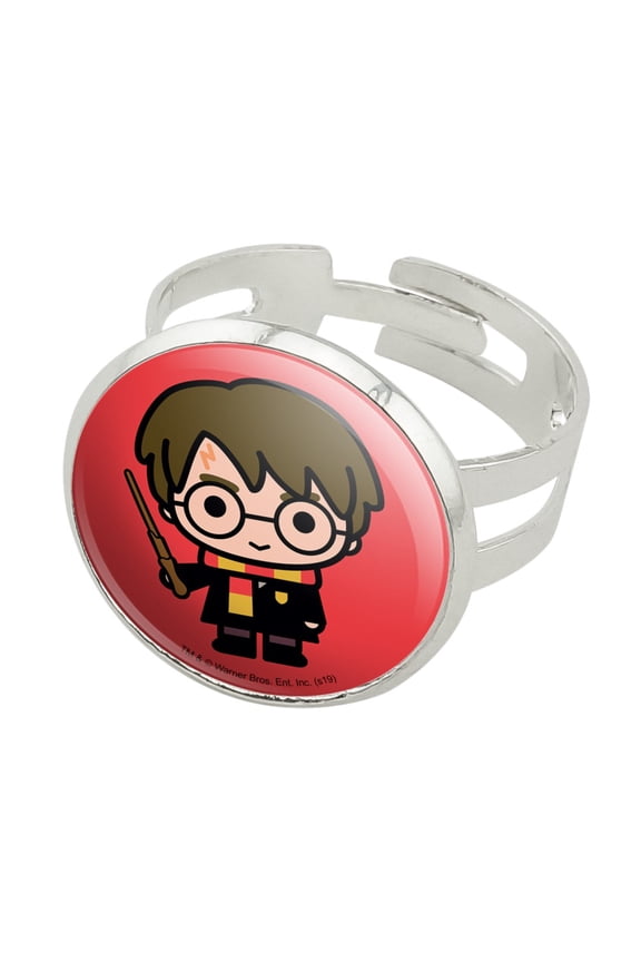 Harry Potter Cute Chibi Character Silver Plated Adjustable Novelty Ring