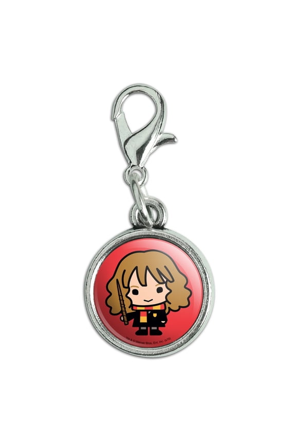 Harry Potter Cute Chibi Hermione Character Antiqued Bracelet Pendant Zipper Pull Charm with Lobster Clasp