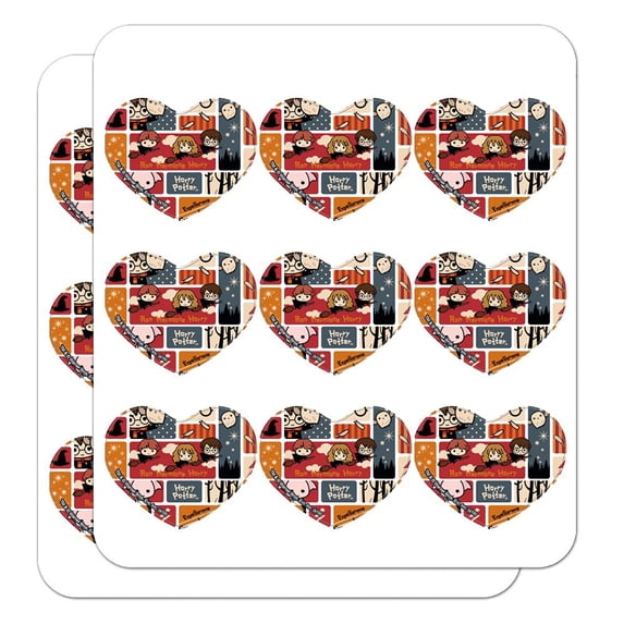 Harry Potter Cute Chibi Pattern Heart Shaped Planner Calendar Scrapbook Craft Stickers